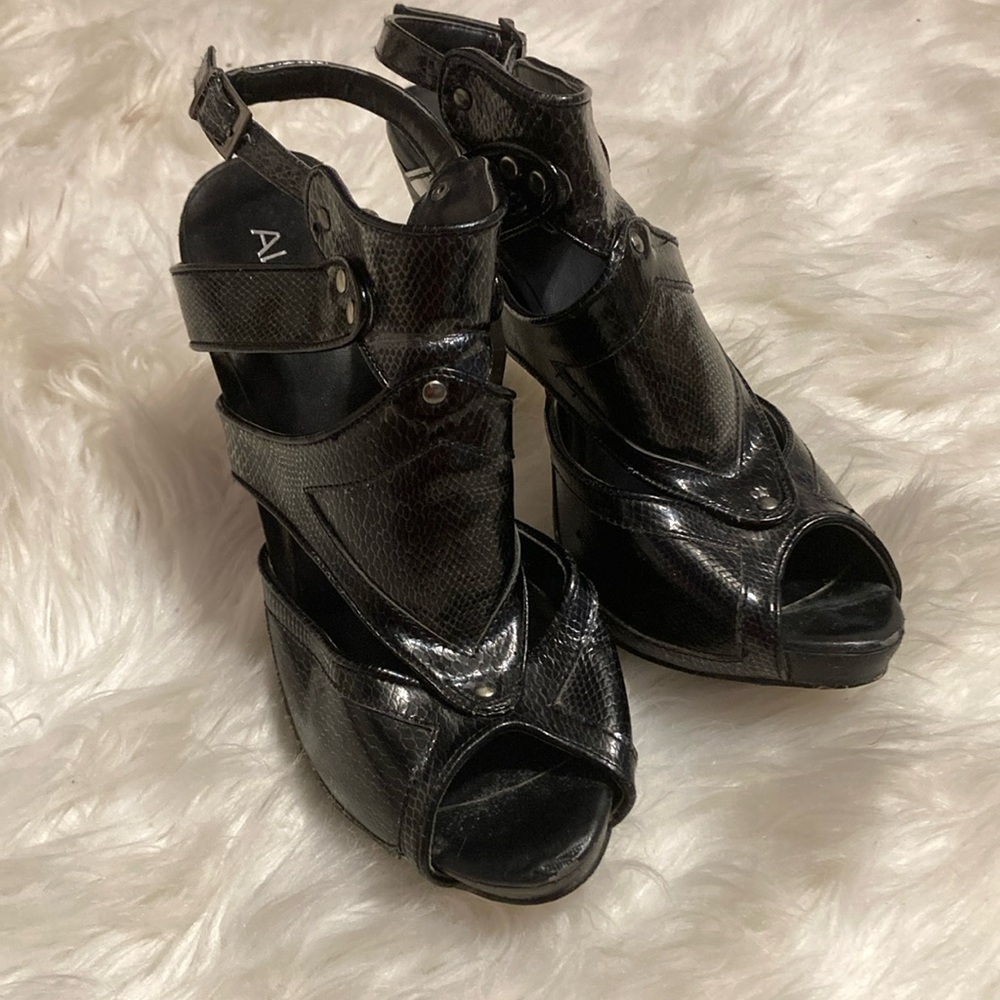 Aldo Black Strappy Heels